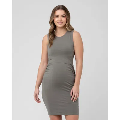 Ripe Maternity Comfortable Organic Nursing Tank Dress In Green