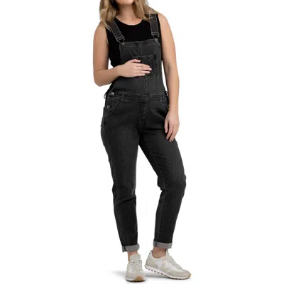 Ripe Maternity Denim Overalls In Black