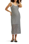 Ripe Maternity Diana Open Knit Midi Maternity Dress In Black White