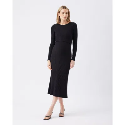 Ripe Maternity Eden Knit Nursing Dress In Black