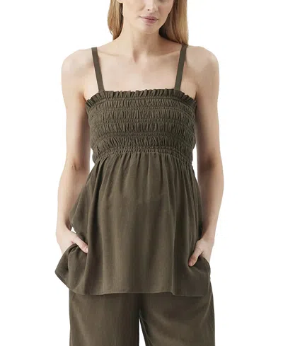 Ripe Maternity Ella Shirred Tunic In Brown
