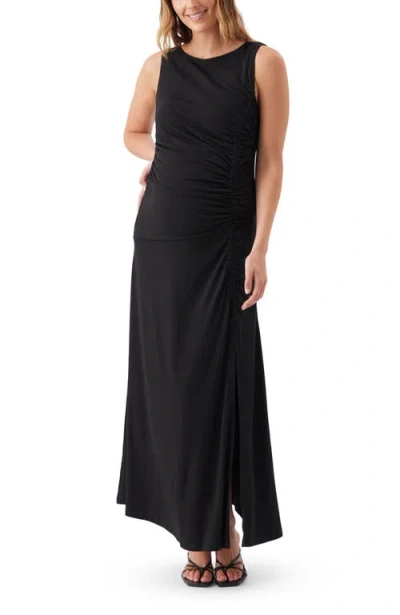 Ripe Maternity Erika Ruched Sleeveless Maternity Dress In Black