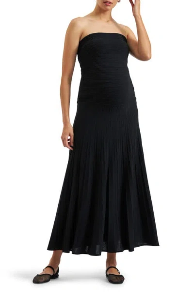 Ripe Maternity Faith Midi A-line Maternity Dress In Black