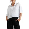 RIPE MATERNITY RIPE MATERNITY FARRAH CROP MATERNITY/NURSING BUTTON-UP SHIRT