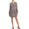 Ripe Maternity Florence Tiered Long Sleeve Floral Maternity/nursing Dress In Gray