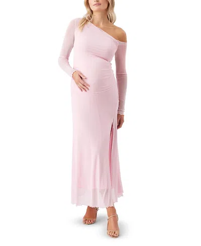 Ripe Maternity Freya Mesh Dress In Pink