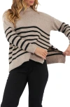 Ripe Maternity Gerrie Stripe Nursing Knit Sweater In Multi