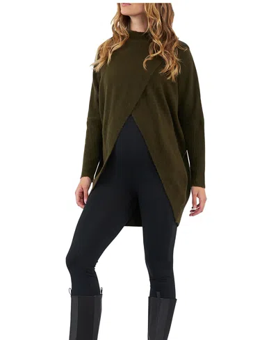 Ripe Maternity Hallie Cross Over Knit Sweater
