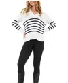 Ripe Maternity Hanna Nursing Stripe Knit Sweater In White / Navy