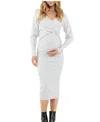 Ripe Maternity Heidi Nursing Knit Dress In Snow Marle