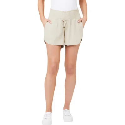 Ripe Maternity Indi Shirred Linen Short In Gray