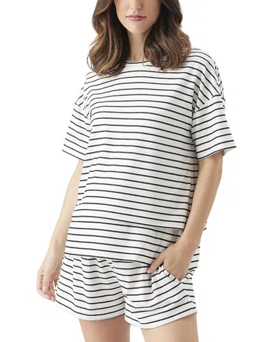 Ripe Maternity Jada Stripe Nursing Tee In White