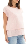Ripe Maternity Jazmin Layered Nursing Tee Soft Pink In Soft Pink