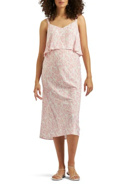 Ripe Maternity Jilly Nursing Slip Dress In Metallic