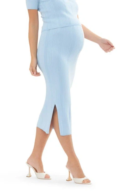 Ripe Maternity Johnnie Rib Maternity Skirt In Sky Blue