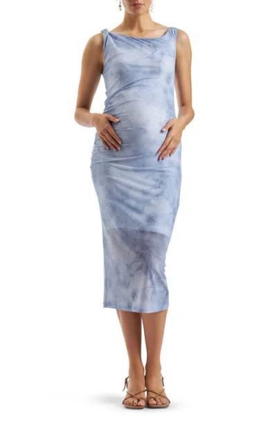Ripe Maternity Jordan Off The Shoulder Maternity Dress In Sky Blue