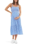 RIPE MATERNITY JOYCE SMOCKED MIDI MATERNITY SUNDRESS