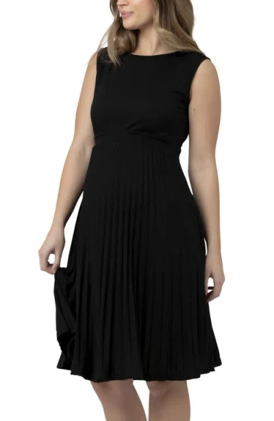 Ripe Maternity Knife Pleat Dress In Black