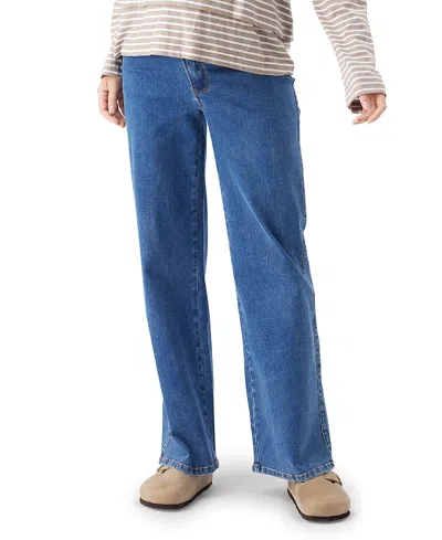 Ripe Maternity Kyle Wide Leg Jean In True Blue Wash
