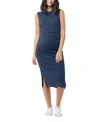 Ripe Maternity Layered Knit Sleeveless Nursing Dress Ink In Ink