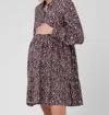 Ripe Maternity Leah Button Through Dress In Midnight In Multi