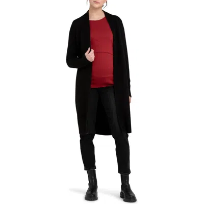 Ripe Maternity Linda Longline Maternity Cardigan In Black