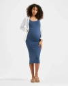 Ripe Maternity Luxe Knit Contour Dress In Blue