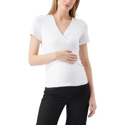 Ripe Maternity Luxe Knit Embrace Nursing Tee In White