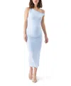 Ripe Maternity Luxe Knit Off Shoulder Dress In Blue