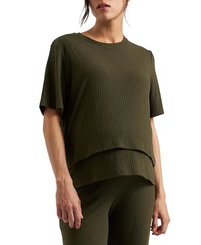 Ripe Maternity Mike Rib Nursing Top In Green