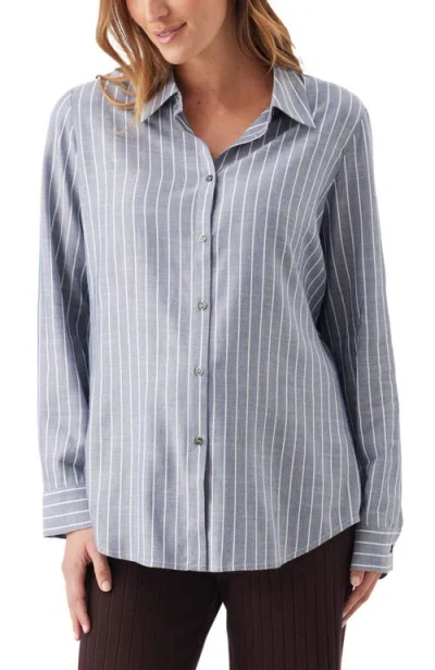 Ripe Maternity Millie Button Up St Maternity Shirt In Blue