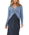 Ripe Maternity Nala Knot Front Crop Knit Sweater In Dusty Blue