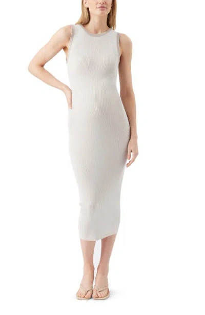 Ripe Maternity Noa Rib Knit Nursing Dress In White