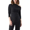 Ripe Maternity Off-shoulder Rib Top In Black