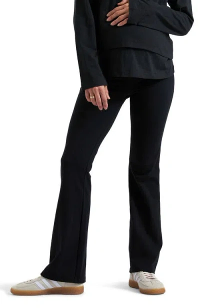 Ripe Maternity Organic Jersey Flare Pant In Black