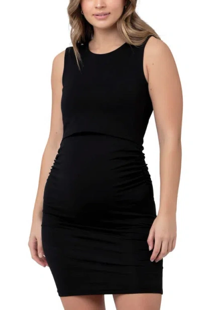 Ripe Maternity Organic Nursing Tank Dress In Black