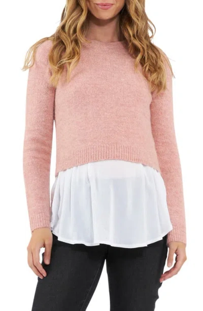 Ripe Maternity Patty Detachable Nursing Knit Top In Dusty Pink