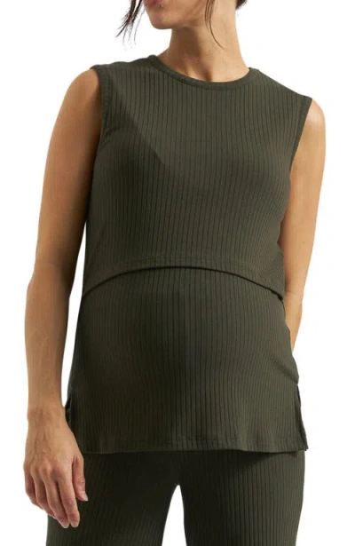 Ripe Maternity Peter Rib Nursing Tank In Brown