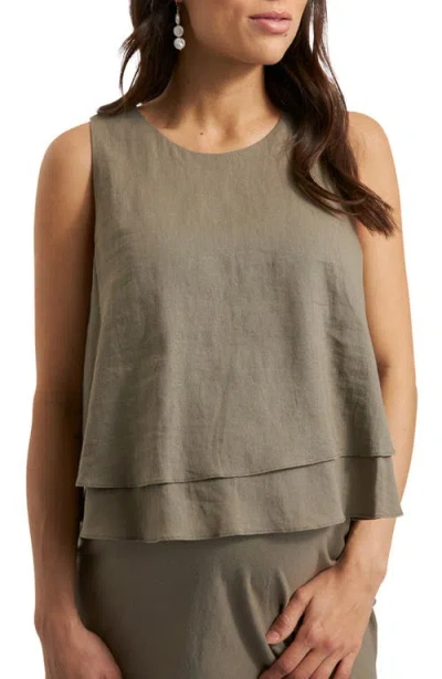 Ripe Maternity Peyton Linen Blend Tank In Olive
