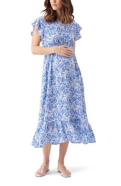 Ripe Maternity Pippa Cut Out Dress In Blue