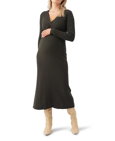 Ripe Maternity Remi Knit Nursing Dress In Green