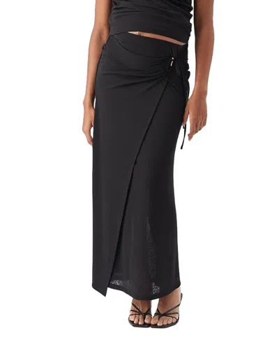 Ripe Maternity Rhi Mock Wrap Skirt In Black