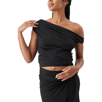 Ripe Maternity Rhi Off Shoulder Top In Black