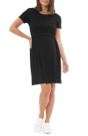 Ripe Maternity Rib Crop Top Nursing Dress In Black