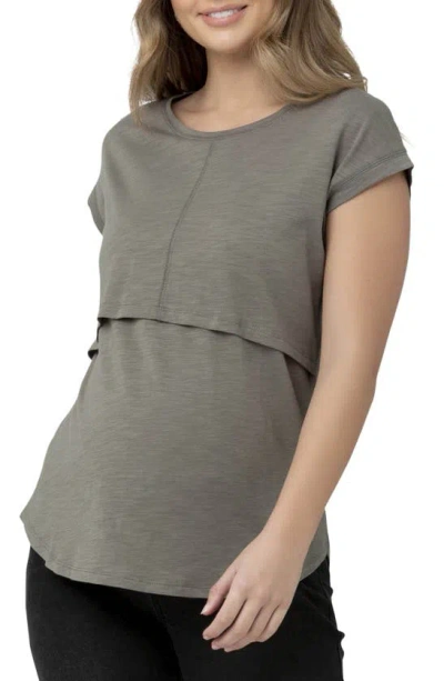 Ripe Maternity Richie Nursing Tee In Moss