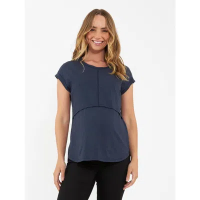 Ripe Maternity Richie Nursing Tee In Blue