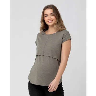 Ripe Maternity Richie Nursing Tee In Green