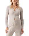 Ripe Maternity Romee Zip Through Knit Sweater In White