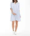 Ripe Maternity Sam Stripe Dress In Sky Blue In Sky Blue/white