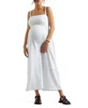 Ripe Maternity Simone Tie Back Linen Blend Dress In White